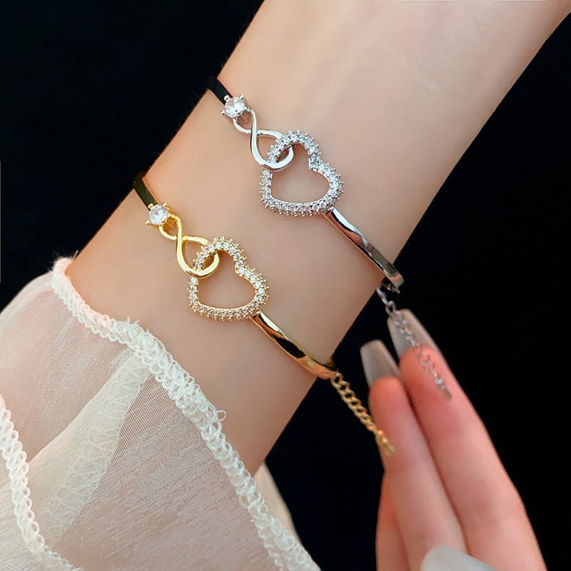 2025 Infinite - Symbol Hollow - Heart Bracelet for Daughter, with Gift Box, Ideal for Her Birthday Party and as an Adult Gift - HAYUDY