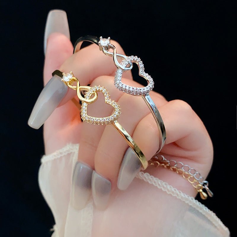 2025 Infinite - Symbol Hollow - Heart Bracelet for Daughter, with Gift Box, Ideal for Her Birthday Party and as an Adult Gift - HAYUDY