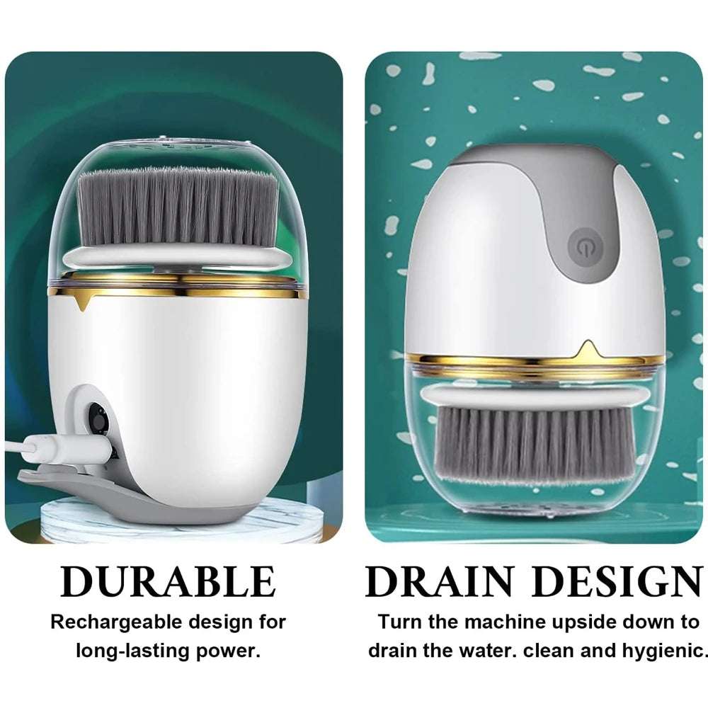 3 in 1 Ultrasonic Facial Cleanser Brush Electric Cleansing Face Brush 360 Rotate Deep Cleaning Brush Facial Skin Care Machine - HAYUDY