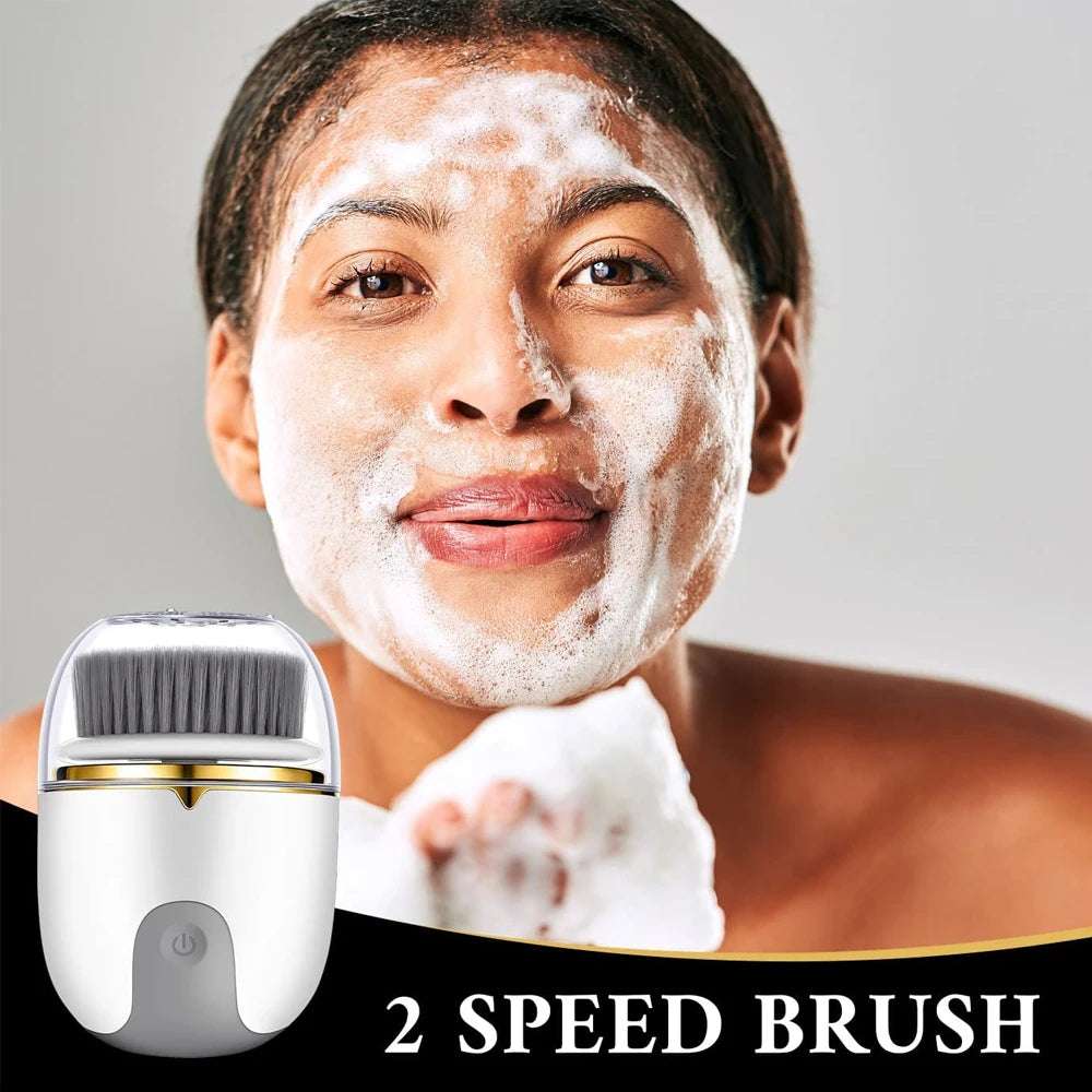 3 in 1 Ultrasonic Facial Cleanser Brush Electric Cleansing Face Brush 360 Rotate Deep Cleaning Brush Facial Skin Care Machine - HAYUDY