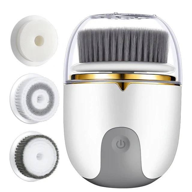 3 in 1 Ultrasonic Facial Cleanser Brush Electric Cleansing Face Brush 360 Rotate Deep Cleaning Brush Facial Skin Care Machine - HAYUDY