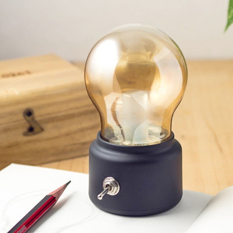 Creative Retro Nostalgic British Light Bulb Lamp Charging USB Night Lamp Bedside Atmosphere Lamp Kitchen Cabinet Small Lamp - HAYUDY