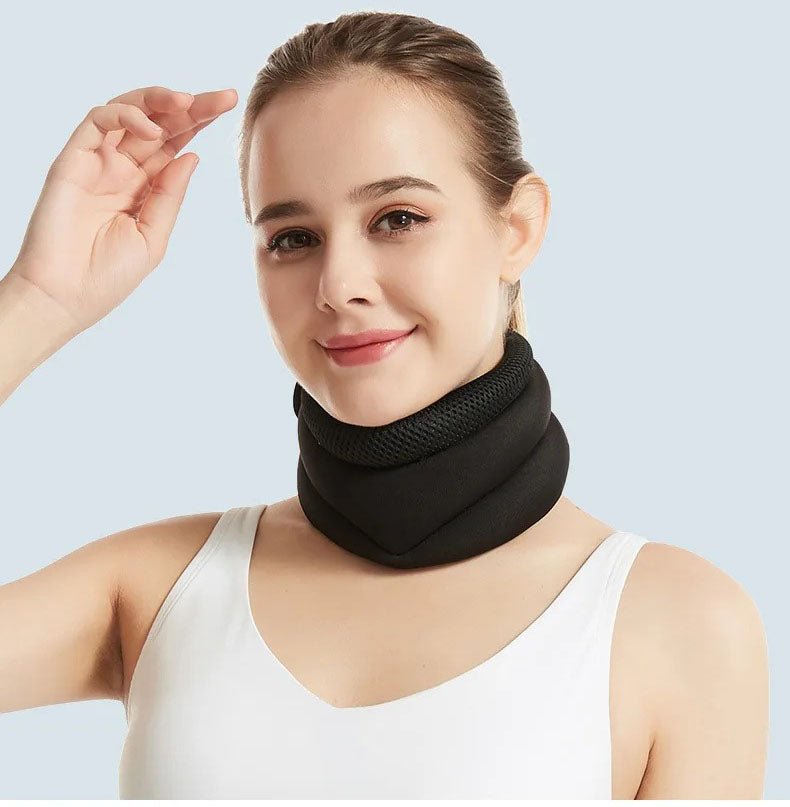 Three layer sponge neck support, breathable, high elasticity, anti bowing, forward leaning, cervical neck decompression, office neck cover - HAYUDY